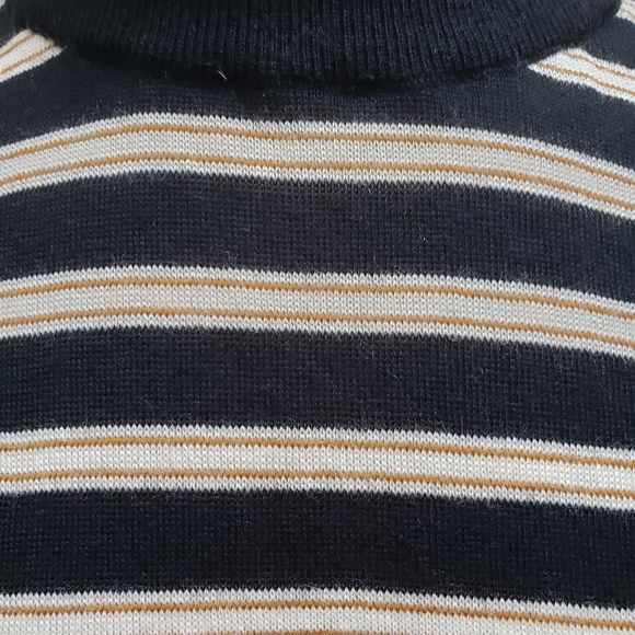 Madewell Merino Wool Mockneck Boxy Pullover Sweater in Stripe, Size XS - Picture 4 of 5